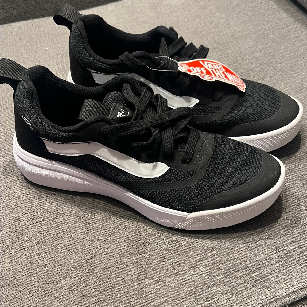 Vans Black and White Low-Top Mesh Sneakers